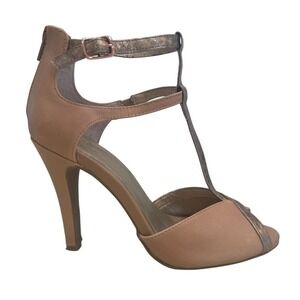 Seychelles  Women's 4 inch Heels Sandals Metallic Formal‎ Party Shoes SZ 7 1/2